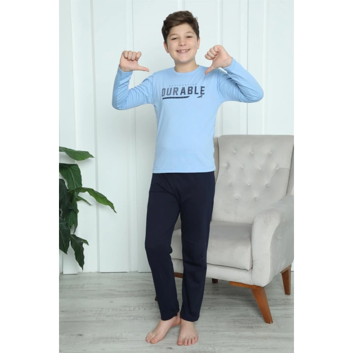Moda Çizgi Erkek Çocuk Penye Pijama Takım 20412