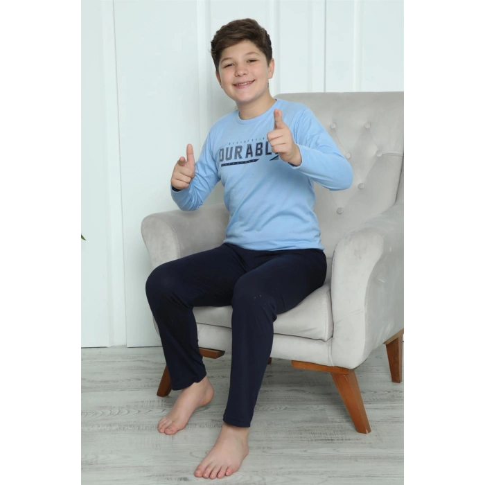 Moda Çizgi Erkek Çocuk Penye Pijama Takım 20412
