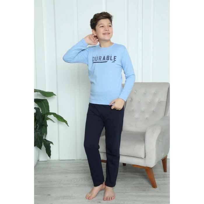 Moda Çizgi Erkek Çocuk Penye Pijama Takım 20412