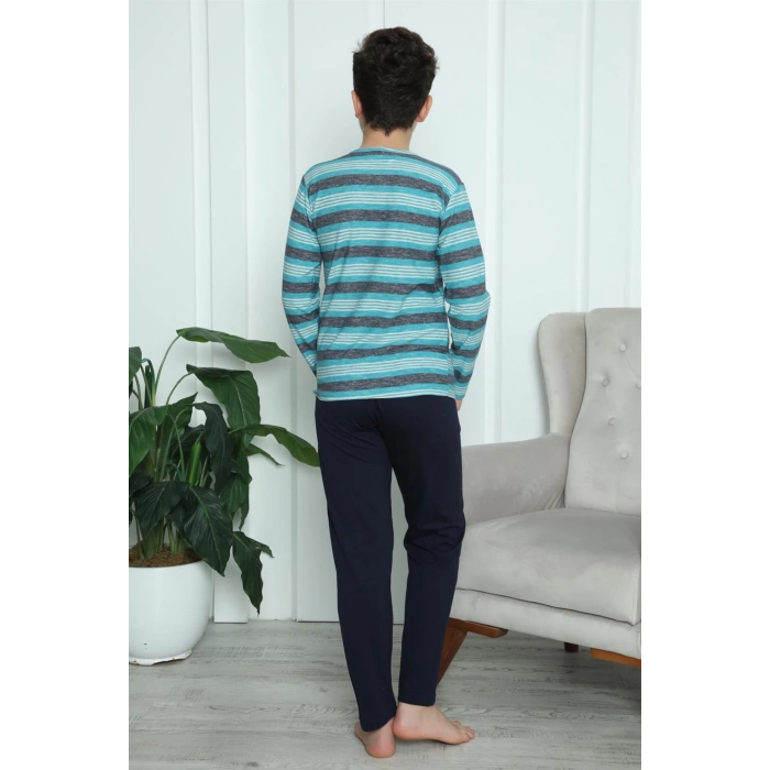 Moda Çizgi Erkek Çocuk Penye Pijama Takım 20413