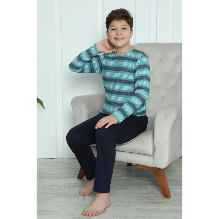 Moda Çizgi Erkek Çocuk Penye Pijama Takım 20413