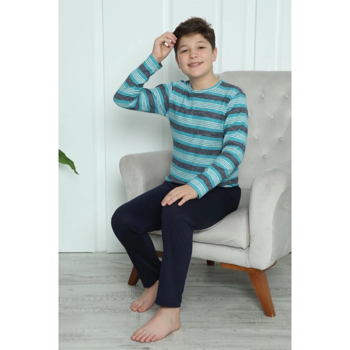 Moda Çizgi Erkek Çocuk Penye Pijama Takım 20413