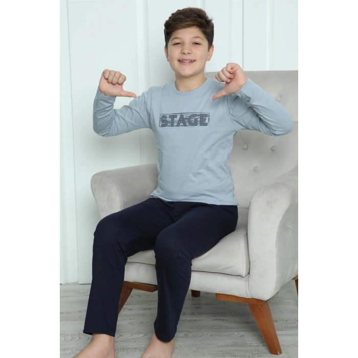 Moda Çizgi Erkek Çocuk Penye Pijama Takım 20415