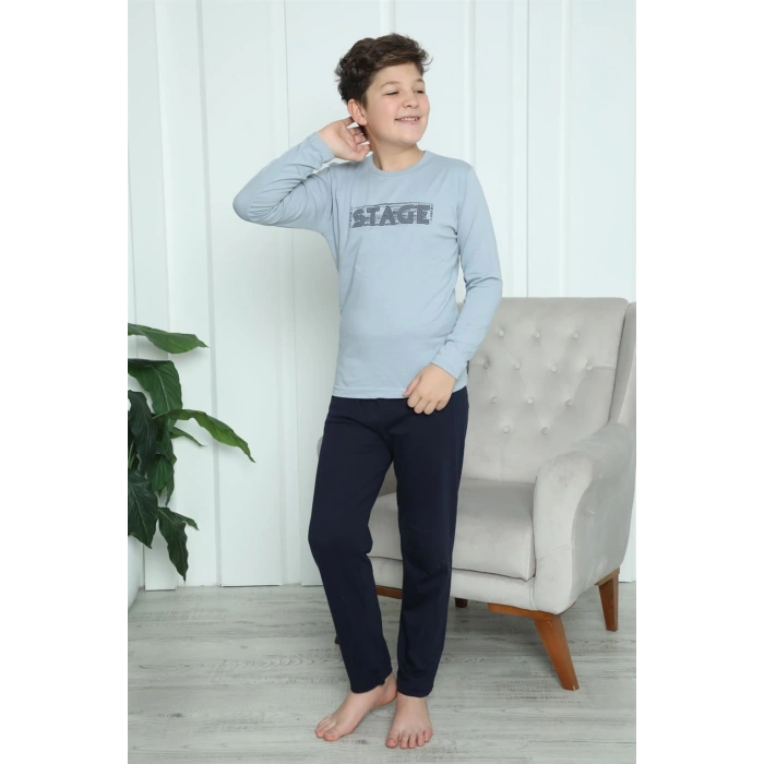 Moda Çizgi Erkek Çocuk Penye Pijama Takım 20415