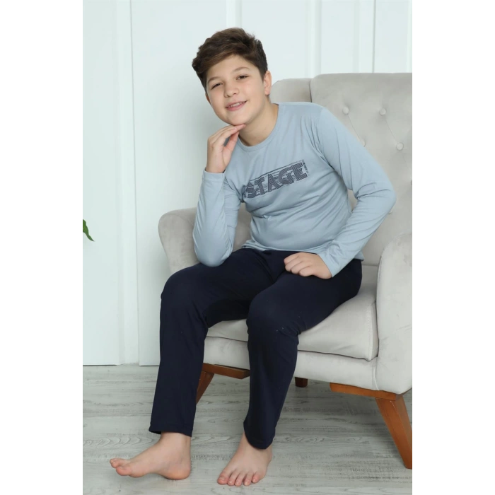 Moda Çizgi Erkek Çocuk Penye Pijama Takım 20415