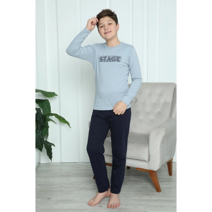 Moda Çizgi Erkek Çocuk Penye Pijama Takım 20415