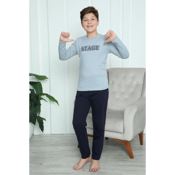 Moda Çizgi Erkek Çocuk Penye Pijama Takım 20415