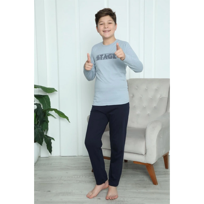 Moda Çizgi Erkek Çocuk Penye Pijama Takım 20415