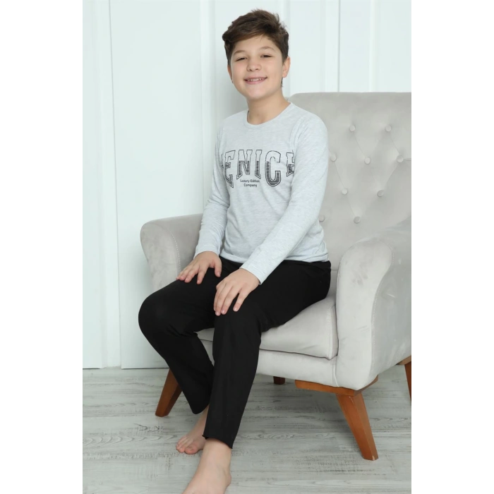 Moda Çizgi Erkek Çocuk Penye Pijama Takım 20417