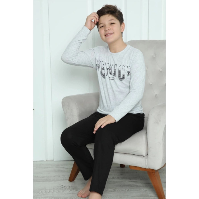Moda Çizgi Erkek Çocuk Penye Pijama Takım 20417