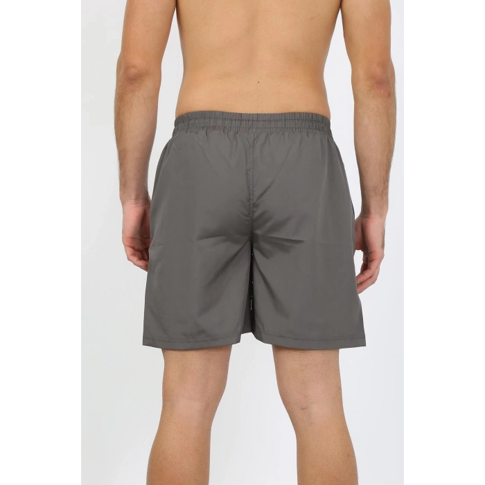 Moda Çizgi Erkek Fermuar Cepli Deniz Şortu Füme 27485