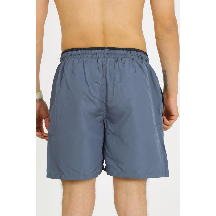 Moda Çizgi Erkek Gri Deniz Şortu 27485