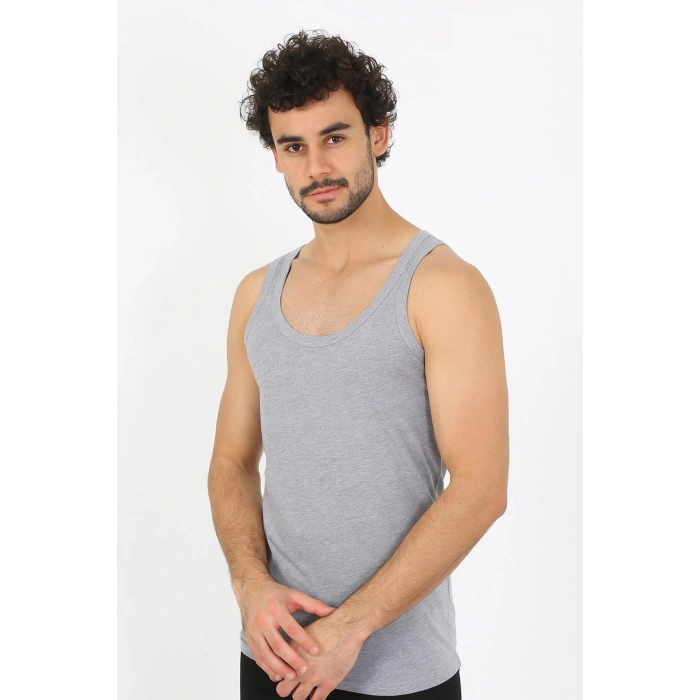 moda çizgi Erkek Gri Ribana Atlet 6502