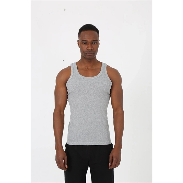 Moda Çizgi Erkek Gri Sporcu Ribana Atlet 6503