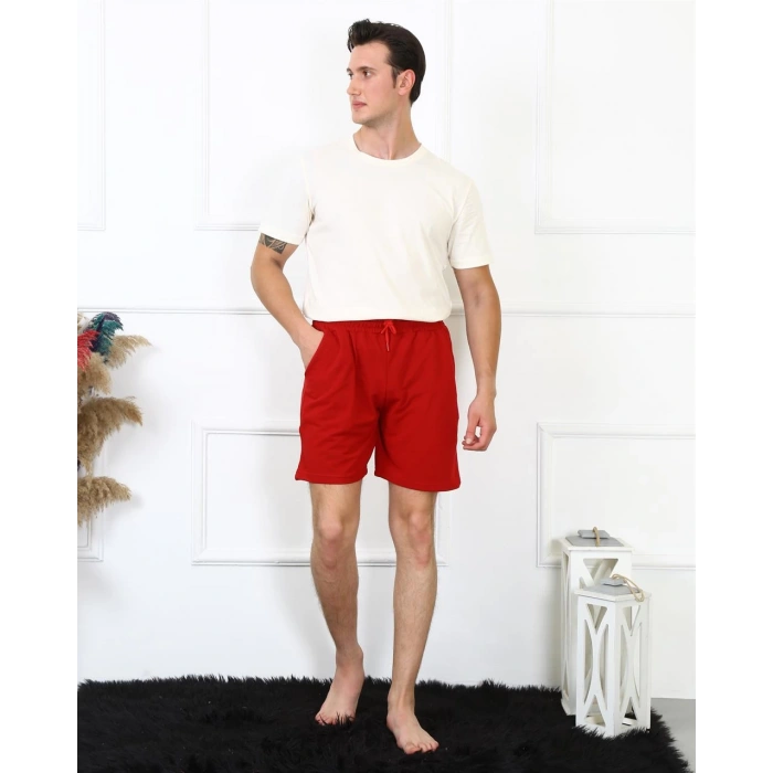 Moda Çizgi Erkek Lakost Bordo Şort 27487