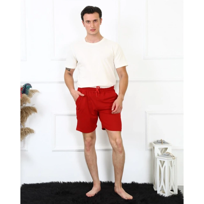 Moda Çizgi Erkek Lakost Bordo Şort 27487