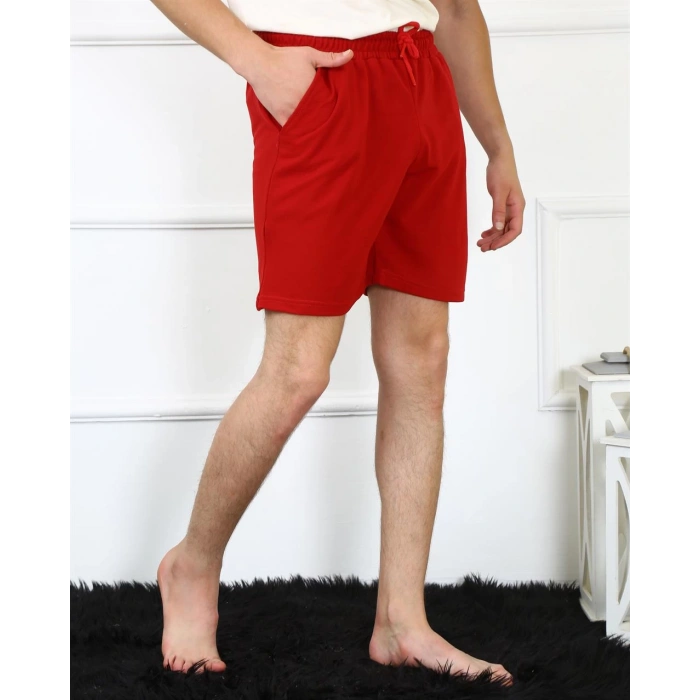 Moda Çizgi Erkek Lakost Bordo Şort 27487