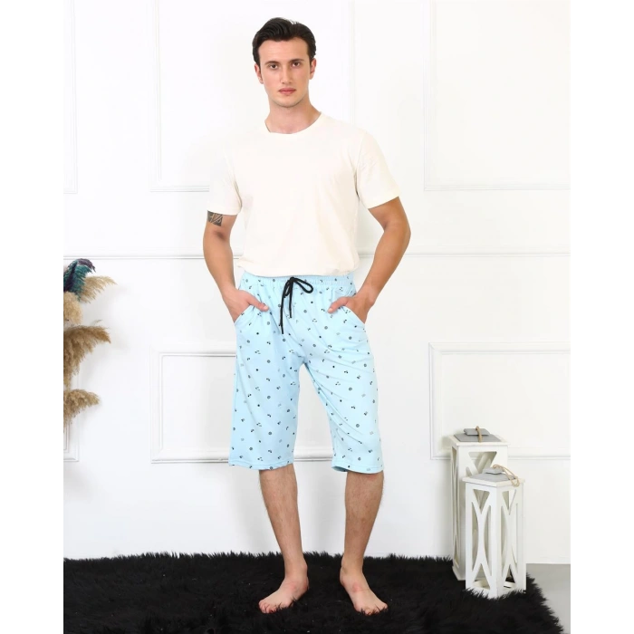 Moda Çizgi Erkek Lakost Buz Mavisi Kapri 27481
