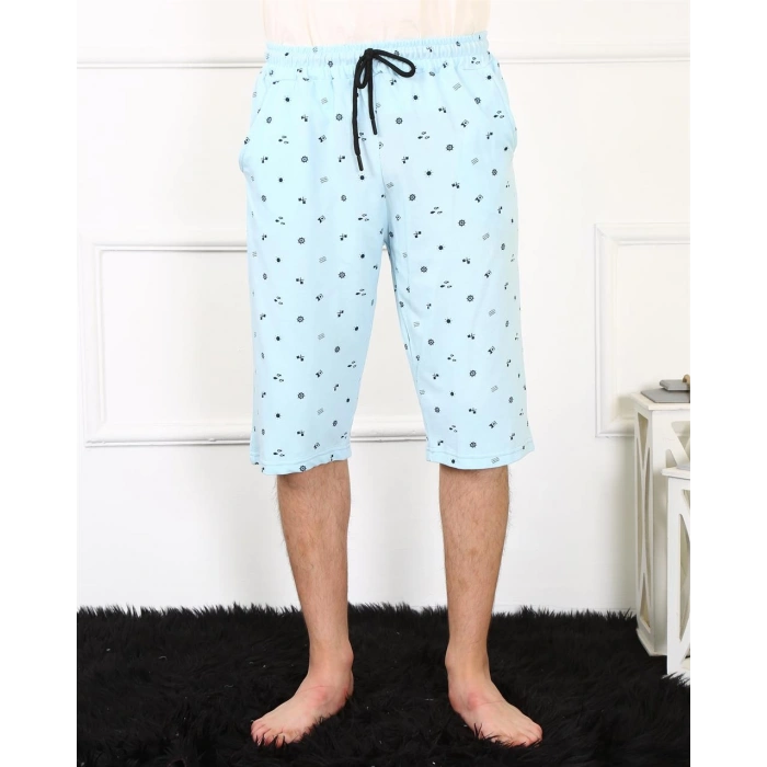 Moda Çizgi Erkek Lakost Buz Mavisi Kapri 27481