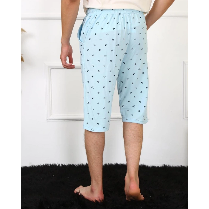Moda Çizgi Erkek Lakost Buz Mavisi Kapri 27481