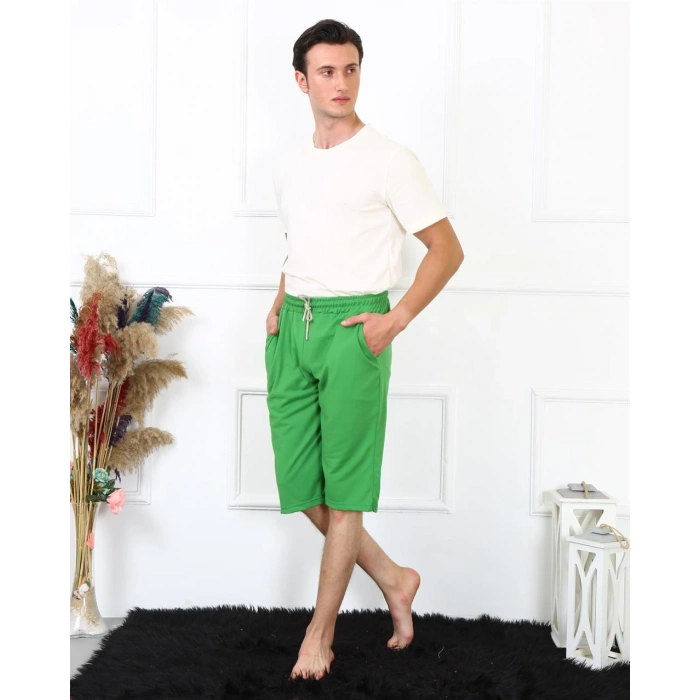 Moda Çizgi Erkek Lakost Fıstık Yeşili Kapri 27481