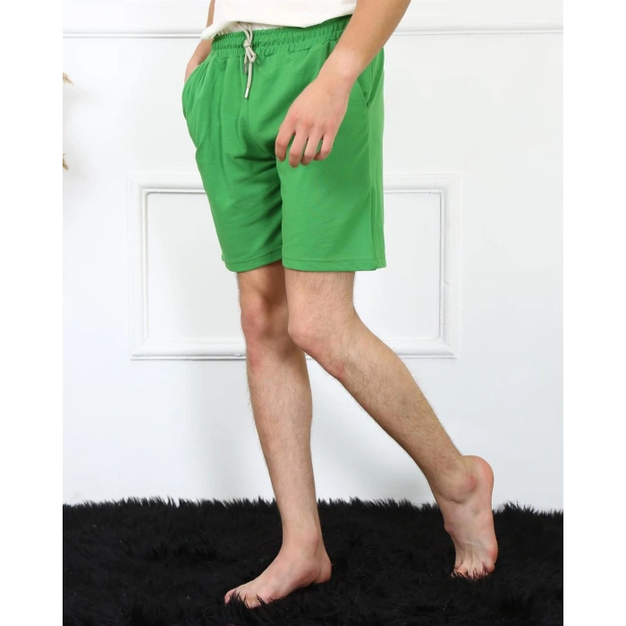 Moda Çizgi Erkek Lakost Fıstık Yeşili Şort 27487