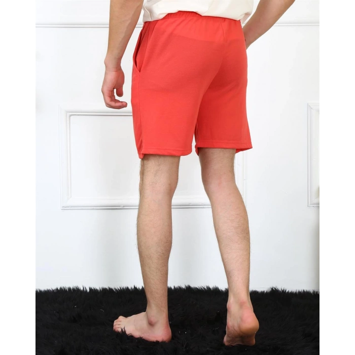 Moda Çizgi Erkek Lakost Mercan Şort 27487