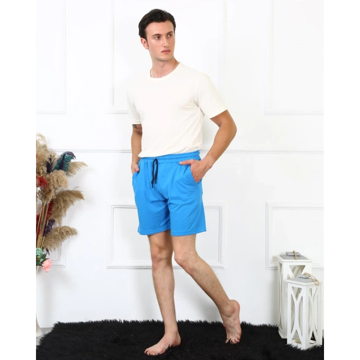 Moda Çizgi Erkek Lakost Saks Şort 27487