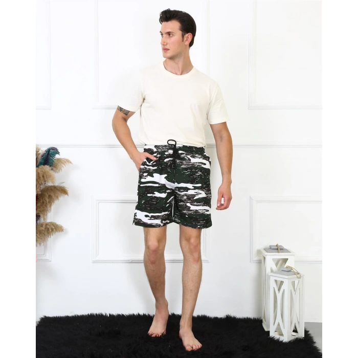 Moda Çizgi Erkek Lakost Siyah Şort 27487