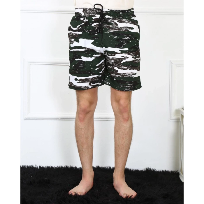 Moda Çizgi Erkek Lakost Siyah Şort 27487