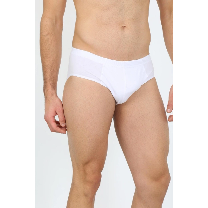 Moda Çizgi Erkek Pamuk 3lü Beyaz Slip 40129