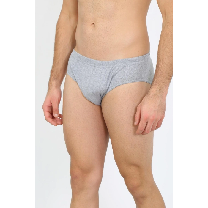 Moda Çizgi Erkek Pamuk 3lü Gri Slip 40129