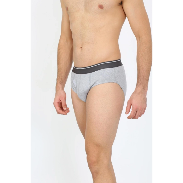 Moda Çizgi Erkek Pamuk 3lü Siyah Bordo Gri Likralı Slip 40125