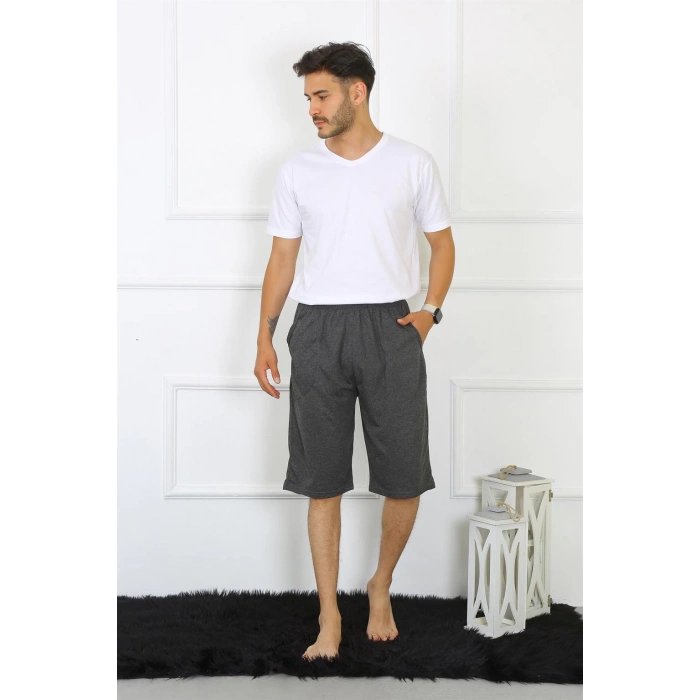 Moda Çizgi Erkek Pamuk Antrasit Kapri 27480