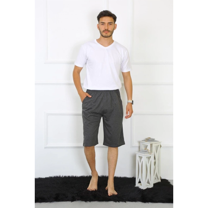 Moda Çizgi Erkek Pamuk Antrasit Kapri 27480