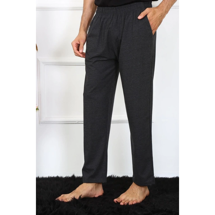 Moda Çizgi Erkek Pamuk Antrasit Tek Alt Pijama 27495