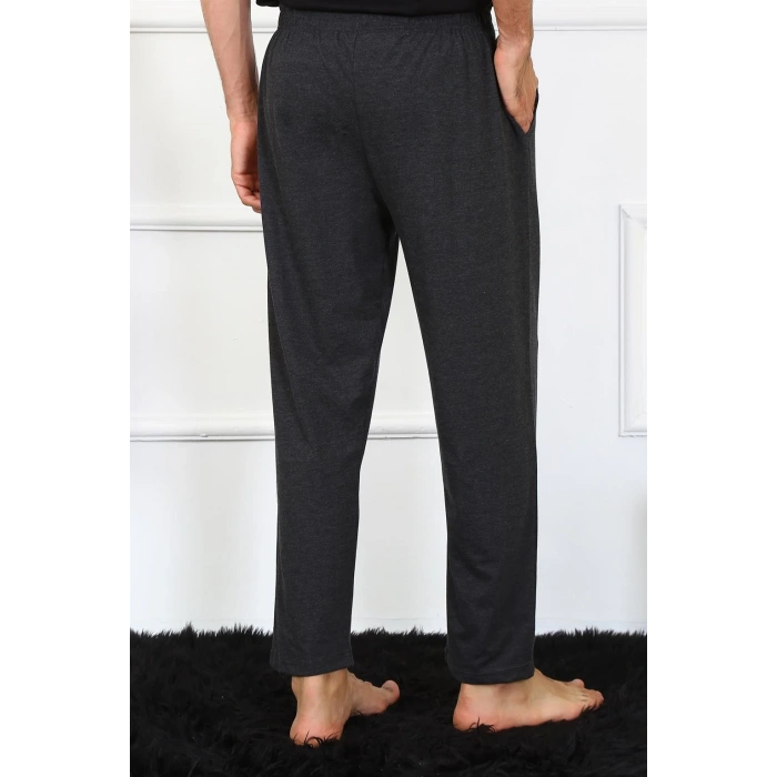 Moda Çizgi Erkek Pamuk Antrasit Tek Alt Pijama 27495