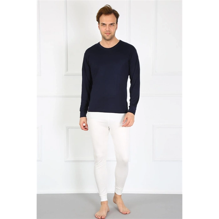 Moda Çizgi Erkek Pamuk Beyaz Tek Alt İçlik 19102