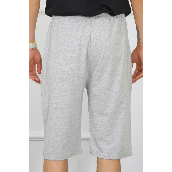 Moda Çizgi Erkek Pamuk Gri Kapri 27480