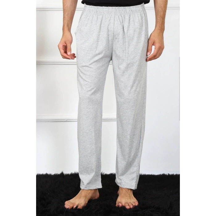 Moda Çizgi Erkek Pamuk Gri Tek Alt Pijama 27495