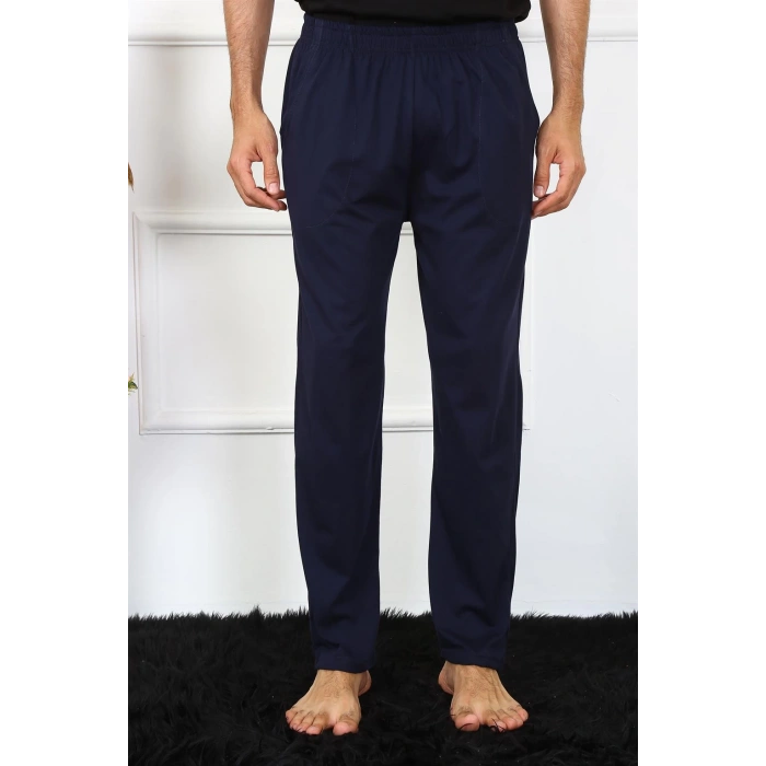 Moda Çizgi Erkek Pamuk Lacivert Tek Alt Pijama 27495