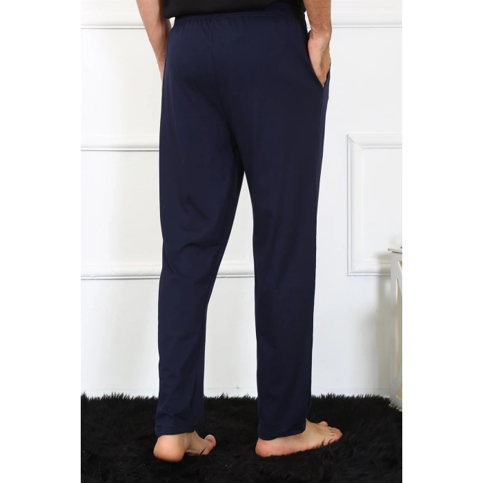Moda Çizgi Erkek Pamuk Lacivert Tek Alt Pijama 27495