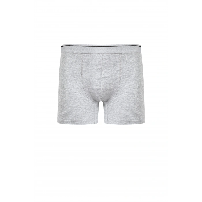 Moda Çizgi Erkek Pamuk Likralı Boxer Gri 40133