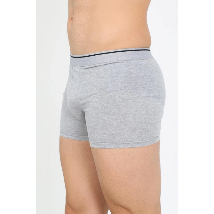 Moda Çizgi Erkek Pamuk Likralı Boxer Gri 40133
