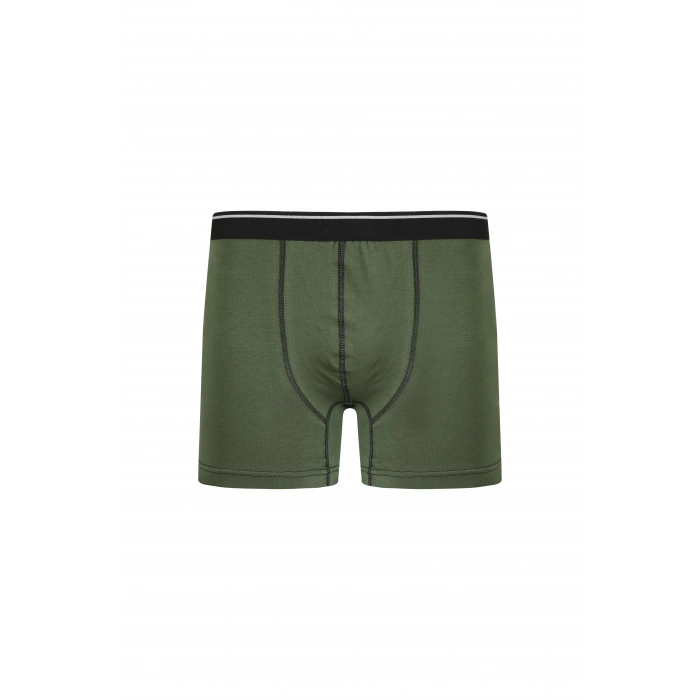 Moda Çizgi Erkek Pamuk Likralı Boxer Haki 40133