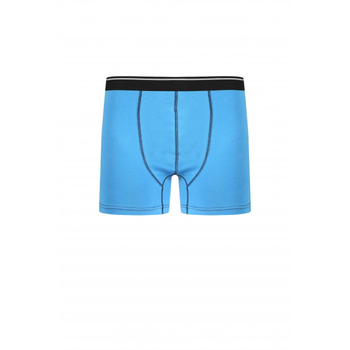 Moda Çizgi Erkek Pamuk Likralı Boxer Mavi 40133