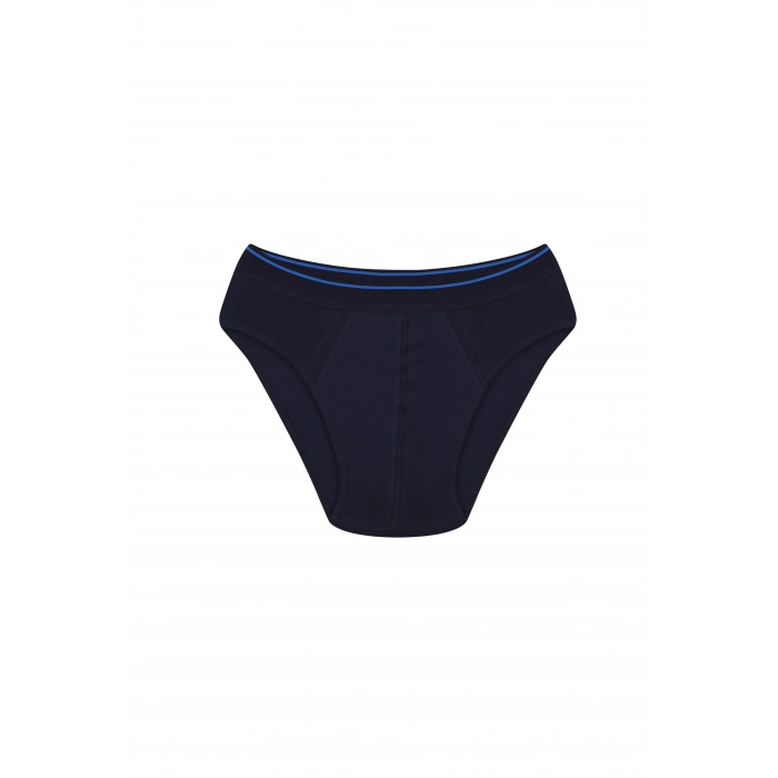 Moda Çizgi Erkek Pamuk Likralı Slip Lacivert 40132