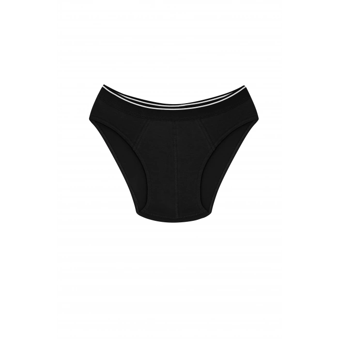 Moda Çizgi Erkek Pamuk Likralı Slip Siyah 40132