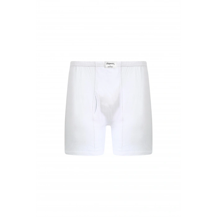 Moda Çizgi Erkek Pamuk Paçalı Külot Beyaz 40130