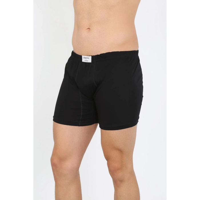 Moda Çizgi Erkek Pamuk Paçalı Külot Siyah 40130